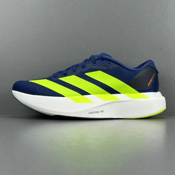 Adidas Adizero Evo Sl Dark Blue / Solar Slime Men's Sneakers - Picture 6 of 6